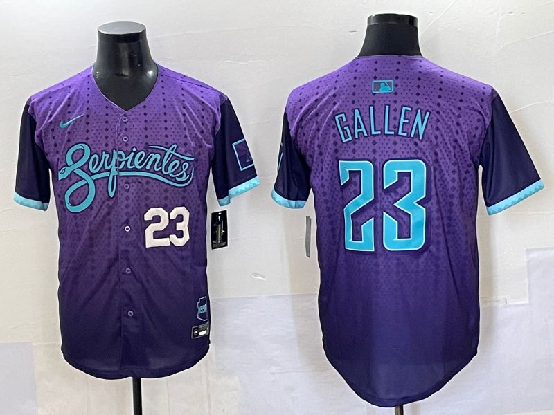 Men 2025 Arizona Diamondback #23 Gallen Purple Joint Name Nike MLB Jersey style 13->arizona diamondback->MLB Jersey